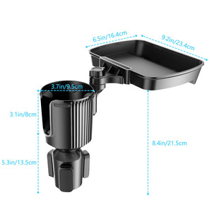 Base ajustable, soporte organizador <span class=keywords><strong>de</strong></span> tazas <span class=keywords><strong>de</strong></span> café para coche mejorado más <span class=keywords><strong>grande</strong></span> con bandeja, mesa, portavasos para coche, expansor para soporte <span class=keywords><strong>de</strong></span> bebidas para coche - Product Image 3