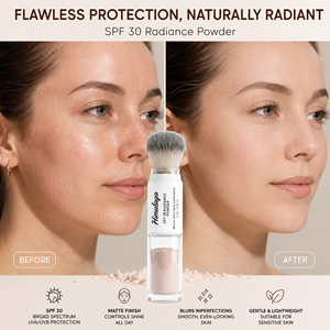 Polvere Solare Colorata <span class=keywords><strong>SPF30</strong></span> con Etichetta Privata, Pennello Incorporato, Niacinamide, Effetto Opacizzante e Illuminante per Viso e Cuoio Capelluto - Product Image 6