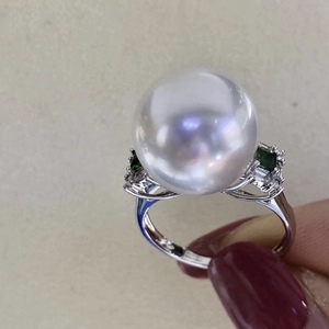 Nuevo Anillo de Perlas Naturales Redondas de 925, 12-13 mm, Incrustaciones de Artesanía Importada Exquisita, Estilo Moderno, Dispositivo de Apertura de Valor - Product Image 4