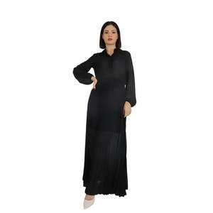 Robe longue plissée pour femme, robe maxi de style chemise, couleur violette - Product Image 4