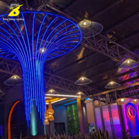 Lampe colonne LED moderne en forme de champignon, effet néon créatif, lampe décorative pour restaurant, bar, espace commercial
