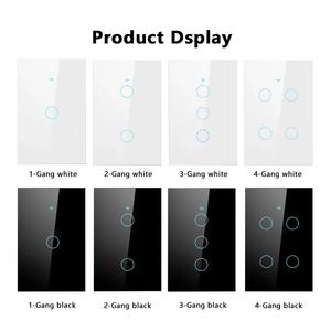 Tuya Wifi <span class=keywords><strong>Smart</strong></span> Us Standaard <span class=keywords><strong>Smart</strong></span> Home Wandschakelaar Rf433 Draadloos Bedieningspaneel Ondersteunt Alexa Voice App Control 600W Max Load - Product Image 2