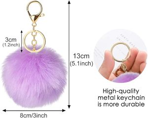 Vente en gros : Porte-clés pompons pour femmes, breloques de sac en forme de cœur, accessoires pour sacs à main, portefeuilles, sacs fourre-tout et clés de voiture - Product Image 2