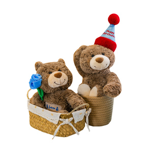 <span class=keywords><strong>Orsacchiotto</strong></span> di Peluche Marrone con Cappello e Rosa, Personalizzabile per Regali di <span class=keywords><strong>Compleanno</strong></span>, Giocattolo in Peluche per Bambini - Product Image 6