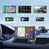 7" Portabel Nirkabel Carplay & Android Auto 360 °   Rotasi Magnetik, Mendukung Tampilan Lanskap & Potret, Navi, Musik, Cermin