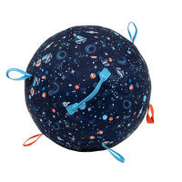 Ballon de jeu pour chien en tissu à motif spatial, faible MOQ, balle interactive à tirer avec bandes antidérapantes, jouet d'extérieur pour chien pour libérer l'énergie, OEM
