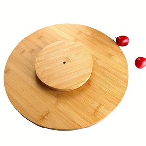 Plateau de service rotatif en bambou Huasen, rond, 12 pouces, pour la présentation de fromages et de fruits, utilisation sur comptoir de cuisine - Product Image 4