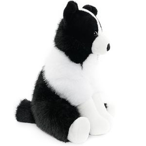 Animal realista, perro de peluche blanco y negro, regalo de cumpleaños para niños, <span class=keywords><strong>Border</strong></span> Collie esponjoso realista, venta al por mayor 2025, juguete de perro de peluche - Product Image 3