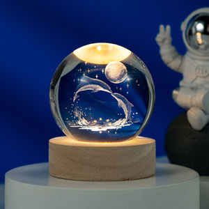 3D sáng tạo thông minh điều khiển ánh sáng không dây pha lê bóng ánh sáng ban đêm <span class=keywords><strong>LED</strong></span> trăng Đèn trang trí nội thất - Product Image 6