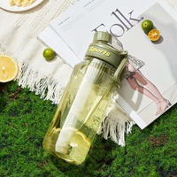 Bouteille d'eau sportive haut de gamme pour étudiants, idéale pour l'été et les activités de plein air, avec poignée portable en plastique et filtre à boire directement, 750/1000 ml, robuste