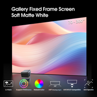 Écran de projection ALR 16:9 blanc mat 2023, neuf, pour 100-250 pouces, à longue portée, 4K UHD, gain amélioré, PVC souple, cadre fixe