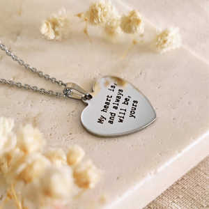 Acero inoxidable joyería personalizada amor regalo declaración cita grabado corazón Collar personalizado frase joyería - Product Image 2