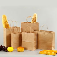 Bolsas de papel Kraft marrón grueso para almuerzo pequeño, 1kg, 2kg, café, té de la leche, restaurante, cena, bolsa para llevar, bolsa de vino gruesa personalizada, papel Kraft