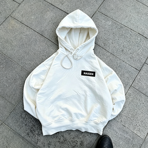 Felpa con Cappuccio Oversize da <span class=keywords><strong>Uomo</strong></span> di Alta Qualità per Autunno e Inverno, Logo sul Petto, Tasca Geometrica sul Retro, Pullover Casual - Product Image 3