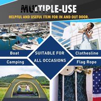 Cordon en coton tressé de 200 pieds (3/16 po - 5 mm) pour corde à linge, camping, mât de drapeau, macramé, artisanat DIY, tresse diamant naturelle