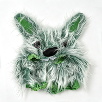 Vente en gros usine : Housse de casque de moto en forme de lapin mignon avec yeux 3D réalistes et fourrure, compatible avec la plupart des casques intégraux