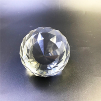 JWFH Vente en gros Boules de cristal facettées décoratives de haute qualité 80 mm avec fond plat
