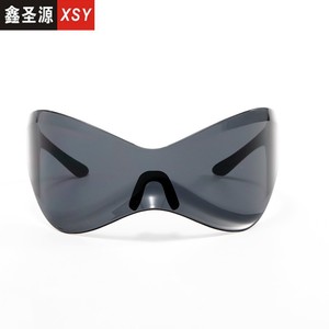 Xsy Sports Sunglasses <b>Black</b> <b>Frame</b> Acrylic Polarized Lens Uv400 Protection For Outdoor Activities - Product Image 2