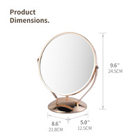 Petit miroir rond grossi style métal Miroir de table de courtoisie et miroir de bureau MTJO8OM84