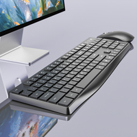 Tam boyut 104 tuşları 2.4G ofis sessiz bilgisayar klavye multimedya kablosuz klavye ve fare Combo PC Tablet Laptop için