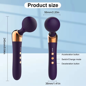 Masajeador Inalámbrico Tipo Varita para Mujeres, Recargable, 100% Impermeable, 10 Frecuencias de Vibración, 5 Velocidades, Silicona Suave, Uso Íntimo - Product Image 3
