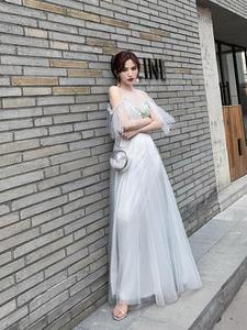 2026 Custom-made popular gown design lace <strong>up</strong> sling A-line <strong>fairy</strong> bride <strong>dress</strong> elegant women evening <strong>dress</strong> - Product Image 2