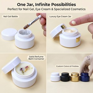 Pot vide de 15 ml pour gel cosmétique, pot de vernis gel UV avec base lestée pour emballage contemporain de maquillage et nail art en marque blanche - Product Image 2