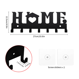 7-Khe Cắm Matte Màu Đen Không Thấm Nước Kim Loại Hiện Đại Linh Hoạt Di Động Mô Hình Trái Tim Tường Móc Tổ Chức Dính Tắm Vải Khăn Móc - Product Image 6