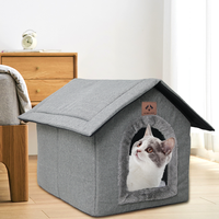 Lit d'intérieur pliable pour chat avec coussins lavables Lit chaud pour nid de couchage pour petit chien