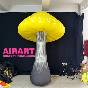 现代设计人造植物装饰品黄色圆顶充气蘑菇用于活动策划