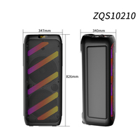 ZQS10210 Double 10 pouces robuste karaoké chariot haut-parleur Portable Bt DJ haut-parleur avec affichage LED pour l'extérieur