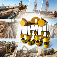 Опора для буровых штанг Drillsoltek HDD с полиуретановыми роликами для монтажа трубопроводов