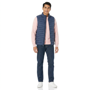 Gilet matelassé d'hiver pour homme, personnalisé avec logo, de haute qualité, style urbain en toile avec extérieur en lin, séchage rapide et respirant, vente en gros - Product Image 1
