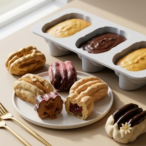 Moule à gâteau en silicone en forme de noix à 3 cavités, LFGB 100% qualité alimentaire, platine antiadhésif, sans BPA, pour mousse au chocolat - Product Image 2