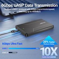Carcasa de disco duro con interfaz USB de 2,5 pulgadas tipo C 3,1 SATA III Compatible con 7Mm 9,5mm SATA HDD SSD compatible con UASP sin herramientas