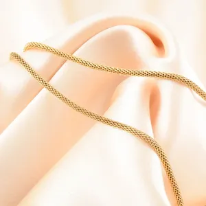 Cadena larga de acero inoxidable chapada en oro con deslizador ajustable, estilo punk, collar de linterna tipo palomitas de maíz, accesorios para fabricación de joyas DIY - Product Image 6