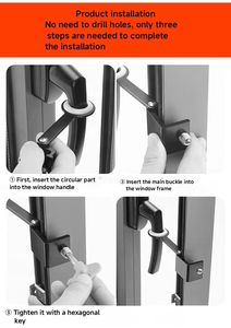 Serrure antivol Restriction d'<span class=keywords><strong>ouverture</strong></span> de fenêtre Sécurité des enfants et des animaux de compagnie <span class=keywords><strong>Limiteur</strong></span> de fenêtre plat sans perçage Serrure antivol - Product Image 4