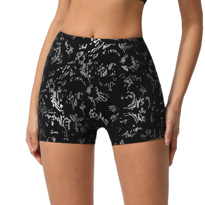 Shorts de Yoga y Ciclismo para Mujer, de Cintura Alta y Corte <span class=keywords><strong>en</strong></span> V, Efecto Levanta Glúteos, Resistentes a las Sentadillas, con Estampado Burnout, Sensación de Segunda Piel, Ideales para Gimnasio y Correr - Product Image 3