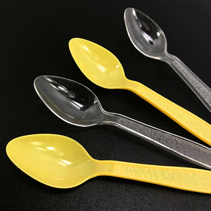 High Quality Mini PS Fruits Meal Bulk Cutlery And Knife Heavy Duty Black White Clear Plastic Spoon And Fork