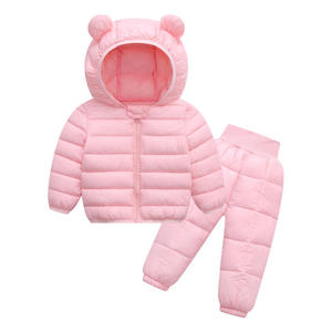 Ensembles de vêtements pour bébés filles et garçons 2026, deux pièces, veste à capuche et pantalon en duvet de neige, polyester/coton, <span class=keywords><strong>12</strong></span>-18 <span class=keywords><strong>mois</strong></span>, hiver - Product Image 1