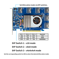 Carte d'extension PEX88096 PCIe 4.0 X16 8654 SFF SlimSAS haute vitesse pour GPU et adaptateur de commutateur de stockage NVMe pour serveurs – En stock