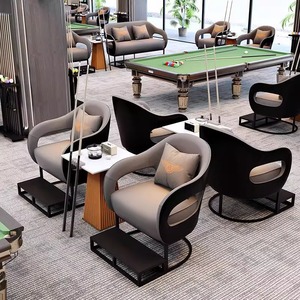 Leather Billiards Room Sofa Set With <b>Coffee</b> <b>Table</b> For Commercial Venues Office Use Durable Design - Product Image 2