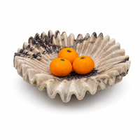 Bol à fruits cannelé en marbre Calacatta Viola WeiVibe 250 mm finition mate pour centre de table