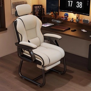 Silla de Oficina Ejecutiva Giratoria de Cuero PU Suave a Precio Económico al por Mayor, Silla de Oficina para CEO de Color Blanco con Reposapiés - Product Image 4