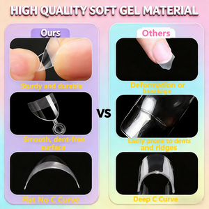 Puntas de Uñas Postizas Ovaladas Cortas de ABS, 600 Piezas, Ultrafinas, Semi-Mate, Sin Necesidad de Pulir, para Extensión de Uñas Francesas Cuadradas - Product Image 4