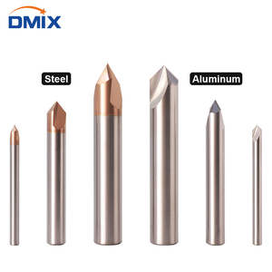 DMIX Fresa de extremo de 90 grados con revestimiento de TiN de carburo sólido, flauta recta derecha, HRC55-HRC60, para fresado de alta velocidad - Product Image 1