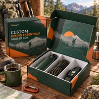 Boîte d'expédition personnalisée brillante en forme d'avion pour articles de randonnée, avec doublure en éponge, écologique, en carton ondulé E-Flute, pelliculage brillant