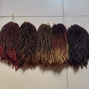 Extensions de cheveux synthétiques Spring Twist 8 et 12 pouces, tresses au crochet bouclées et volumineuses, style Bomb Twist Spring Curl - Product Image 1