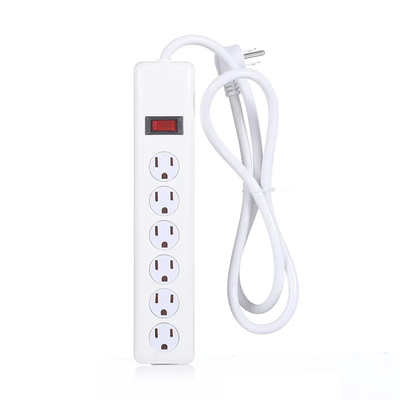 6-Outlet bảo vệ tăng dải điện, 10-Foot dây mở rộng, bảo vệ quá tải Twist-to-Close an toàn bao gồm Trắng