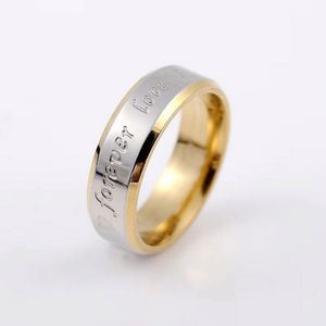 Wholesale Valentine's Day Hot Titanium Steel <b>Ring</b> Forever Love <b>Couple</b> Gold <b>Ring</b> - Product Image 6